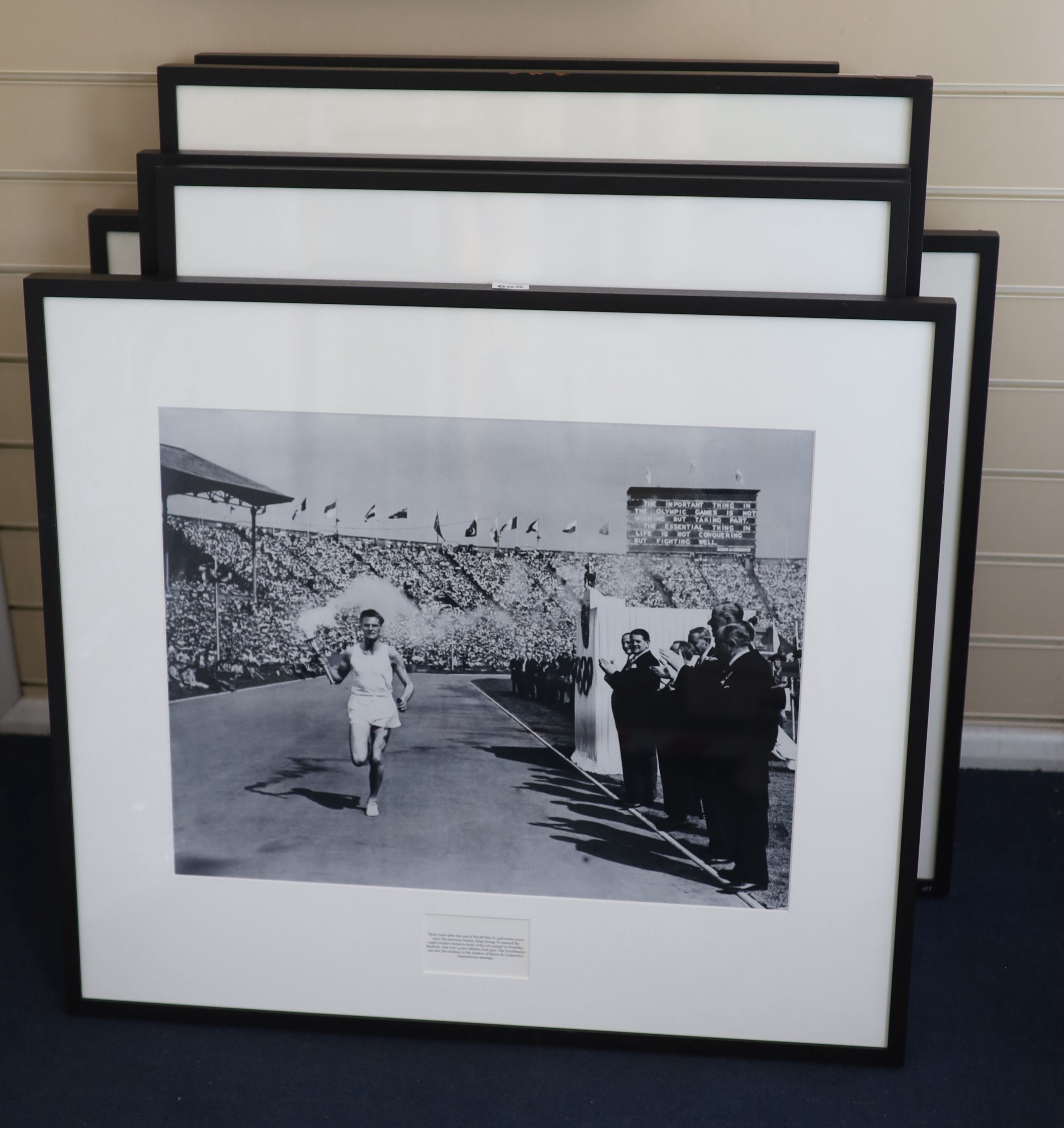 A collection of ten assorted photographs of Olympic athletes, approximately 45 x 57cm